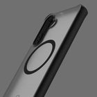 ITSKINS - Coque Givrée Hybrid_R Compatible avec Accessoires Magnétiques pour Samsung Galaxy S24 - Noir-Fabriqué à partir de matériaux 100 % recyclés