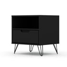Manhattan Comfort - Table de chevet Rockefeller 20,08" style mi-siècle moderne à 1 tiroir - Noir-Garantie limitée du fabricant de 30 jours