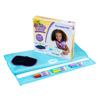 Crayola - Tapis réutilisable à colourier et à effacer-KIT DE COLOURIAGE ET DE DESSIN POUR ENFANTS : Comprend 1 tapis de colouriage et d'effacement (2' x 3'), 6 marqueurs lavables ultra propres et 1 chiffon de nettoyage.