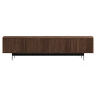 Hudson&Canal - Meuble TV Whitman pour téléviseurs jusqu'à 85 pouces - Noyer satiné-Une conception de transition accueille des téléviseurs jusqu'à 85 pouces pour votre espace de divertissement