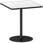 HOMCOM - Table à manger ronde avec plateau effet marbre et base ronde pour 4 personnes - blanc-Peut accueillir confortablement quatre personnes, idéal pour les cuisines et les salles à manger 