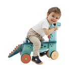 Janod - Dino - Portosaure à chevaucher-Equipé de roues en silicone pour un déplacement silencieux.