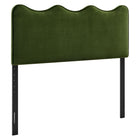 Modway - Athena Velours de performance résistant aux taches Tête de lit pleine grandeur, Vert mousse-Velours de performance résistant aux taches