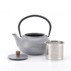 Minimal Enamelled Cast Iron Teapot - Dot Grey - 0.6 L-Perfect for brew the team and boil water with it