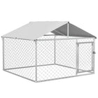 PawHut - Chenil pour chiens couvert 6,6 pi L x 6,6 pi l x 4,9 pi H pour petits et moyens chiens-Le toit résistant à l'eau et aux UV garde les animaux au frais et les protège de la pluie 