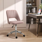 Vinsetto - Chaise de bureau pivotante sans accoudoirs - rose-Le tissu au toucher velours est doux et chic