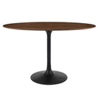 Modway - Lippa Ovale de 48 po Bois Table à manger, Noyer noir-Table à manger moderne