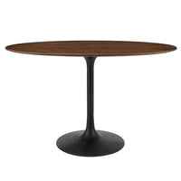 Modway - Lippa Ovale de 48 po Bois Table à manger, Noyer noir-Table à manger moderne