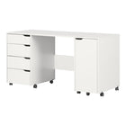 South Shore - Table d’artisanat et de couture sur roulettes Crea, blanc pur (7550728)-SURFACE RÉSISTANTE: non seulement vous disposerez d’un grand espace pour travailler, mais vous aurez aussi une surface résistante aux égratignures et à l’eau. Pas de danger qu’elle ne s’abime après quelques jours!