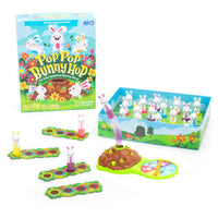 Educational Insights - Jeu Pop Pop Bunny Hop-Comment jouer : Faites tourner la roue pour commencer votre tour. Si vous tombez sur une couleur, placez un lapin de la même couleur dans le lanceur de carottes. S'il apparaît, vous le gardez ! Le premier joueur à récupérer un lapin de chaque couleur gagne !