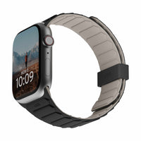 UAG - Bracelet Pathfinder Apple Watch 41/40/38 mm, Noir/Titane-Bracelet magnétique réversible avec deux boucles de sécurité de couleurs différentes, offrant plusieurs combinaisons de couleurs
