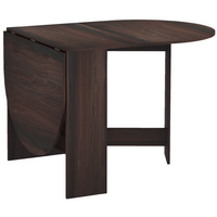 HOMCOM - Table à manger ovale pliante avec abattants, gain de place pour 4 à 6 personnes - brun vieilli-Le design à abattant permet trois configurations : sans abattant, avec un abattant ou deux 