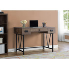 Monarch - Bureau - 48"L / Faux Bois Brun / Metal Noir-2 tiroirs latéraux à coulisses de métal accentués avec des poignées en métal couleur noir