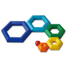 Popular Playthings - PPY19000 Jeu d'empilage Hexacus-Blocs colourés faciles à tenir en toute sécurité pour les enfants de 2 ans et plus.