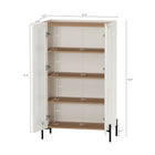 Manhattan Comfort - Ensemble de 2 meubles modernes Abbey : armoire d’appoint et bibliothèque - érable et blanc cassé-Portes élégantes sans poignées pour un aspect épuré et dégagé