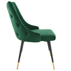 Modway - Adorn Touffe Performance Velvet Fauteuil d’appoint de salle à manger - Vert-Rembourrage en mousse dense