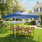 Outsunny - Auvent pliant imperméable 9.8 pi l x 9.8 pi L - Bleu-La structure métallique renforcée résiste à des vents de 8,8 lb et à 44 lb de neige