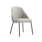 Manhattan Comfort - Lot de 2 chaises de salle à manger modernes Gracie 61,5 cm en similicuir, coloris pierre et noir-Capacité de poids : 125 kg chacun