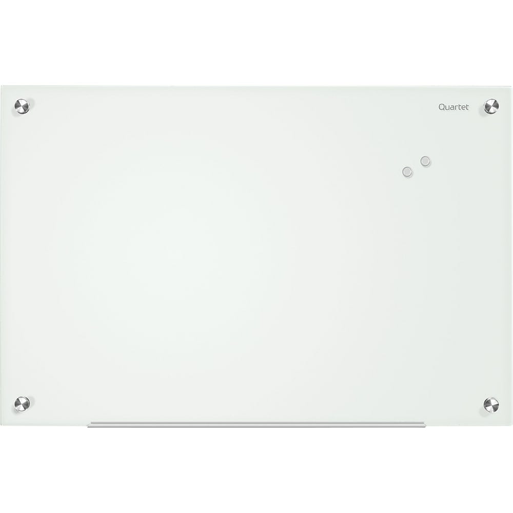 Tableau Blanc En Verre Magnétique 60x90 Cm – Design épuré, Surface Facile à Effacer, Avec étagère