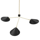 Modway - Journey Bras 3-léger de 14" Pendentif - Noir-Dimmable (interrupteur non inclus)