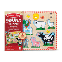 Melissa & Doug – Casse-tête sonore, Animaux de la ferme (LCI726)-Convient aux enfants de 2 à 6 ans, de la maternelle à la 2e année