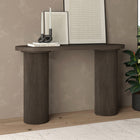 Hudson&Canal - Table console ovale cannelée Isa - 55 po l - Chêne brun-Caractéristiques assemblage facile