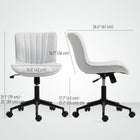 HOMCOM - Chaise d’ordinateur pivotante à 360-degrés sans accoudoirs - blanc crème-Hauteur réglable de 17,7 po-21,7 po (45-55 cm) avec vérin à gaz de classe 3 fiable