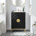 Modway - Beau 24" Vanité de salle de bain avec lavabo - Blanc Noir-Pieds métalliques effilés