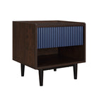 Manhattan Comfort - Table de nuit Duane 20,23" style mid-century moderne - brun foncé et bleu marine-10