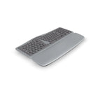 BlueDiamond - Clavier sans fil Ergo avec repose-poignets amovible taille complète, disposition française, gris-Connectivité sans fil : Profitez d’une liberté sans fil grâce au récepteur USB-A 2,4G