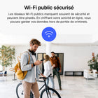 NordVPN - Abonnement au service VPN de base - 1 An - 6 Appareils [Téléchargement]-Rendez les Wi-Fi publics sûrs à utiliser. Travaillez, naviguez et jouez en ligne en toute sécurité tout en étant connecté à des points d'accès Wi-Fi gratuits dans votre café local, votre chambre d'hôtel ou le salon de l'aéroport.