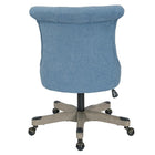 Chaise de bureau Hannah capitonnée, Sky-Base en bois gris et fini métallique avec roulettes pour tapis