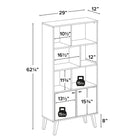 Prepac - Bibliothèque Milo Mid-Century Modern 29 po avec six étagères et deux portes - Noir-Fabriqué Aux États-Unis et au Canada : Fabriqué à partir de bois composites stratifiés non toxiques et conformes aux normes CARB-2 avec des charnières robustes