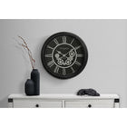 Monarch Specialties - Horloge - 23 po Rond - Mécanisme D'Engrenage - Horloge Murale - Noir - Transitionnel-Il est doté d'un affichage analogique numérique romain imprimé, facile à lire, et d'un mouvement à quartz pour un chronométrage précis