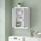 HOMCOM - Armoire murale de salle de bain avec 2 portes et étagères réglables - blanc-Assemblage requis