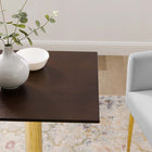 Modway - Verne 24 po Carré Table à manger, Noyer cerise doré-Conception du grain de bois