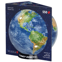 Eurographics - Casse-tête en boîte métallique en forme de la planète Terre - 550 pièces-Carton recyclé