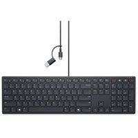 Dell - Clavier de collaboration filaire silencieux KB525C Pro - Multilingue-Limitez les distractions sur ce clavier de taille standard à profil bas conçu pour une expérience de frappe silencieuse et confortable
