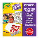 Crayola - Trousse d'autocollants mosaïques Paint & Peel - Princesses Disney-PEINTURE LAVABLE POUR ENFANTS : Les peintures lavables Crayola offrent des couleurs vibrantes qui laissent leur empreinte sur ton oeuvre, mais qui se lavent facilement sur la peau et les vêtements