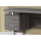 Monarch Specialties - 7082 Bureau 60 po L - Metal Argent/Taupe Fonce-La configuration réversible permet une installation à gauche ou à droite selon vos besoins.