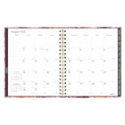Blueline - Agenda Mensuel 17 Mois D’Août À Décembre - 9 1/4 po H x 7 1/4 po l - Motif Floral - Anglais-Présentation hebdomadaire lignée