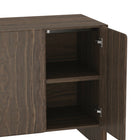 Manhattan Comfort - Buffet moderne Linda 60" à 4 portes - Noyer brun-Design de tiroir épuré à façade plane pour une esthétique minimaliste et contemporaine