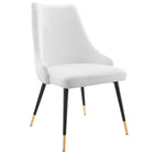 Modway - Adorn Touffe Performance Velvet Fauteuil d’appoint de salle à manger - Blanc-Chaise à manger vintage moderne d’accent