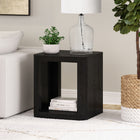Hudson&Canal - Table d'appoint carrée Kellan de 50 cm de largeur, , grain noir-Finition en grain noir aspect bois