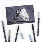 Tombow - Stylos à double pointe, couleurs échelle de gris, paq./10-La pointe pinceau est conçue pour créer des traits fins, moyens ou épais