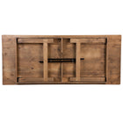 Flash Furniture - Ensemble de table de campagne pliante rustique antique de 8 pi x 40 po de la série HERCULES et 6 bancs-Pieds carrés de 3,5 po qui se verrouillent sous le dessus