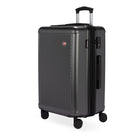 Swiss Gear - Valise pivotante moyenne 24 po - gris foncé-Poignée télescopique escamotable avec activation facile par le pouce du bouton de verrouillage