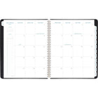 AT-A-GLANCE - Agenda scolaire hebdomadaire/mensuel Signature 2025-2026 - 11 po H x 8 3/8 po l - noir - bilingue-Couverture en cuir reconstitué noir avec estampage métallique