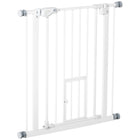 PawHut - Porte pour animaux de compagnie 29-32 L avec trappe pour chat - Blanc-Le système de double verrouillage garantit que votre animal est sécurisé à un endroit et offre une sécurité maximale