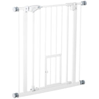 PawHut - Porte pour animaux de compagnie 29-32 L avec trappe pour chat - Blanc-Le système de double verrouillage garantit que votre animal est sécurisé à un endroit et offre une sécurité maximale